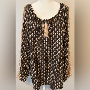 Soft Surroundings Patterened Popover Top - Size 2X